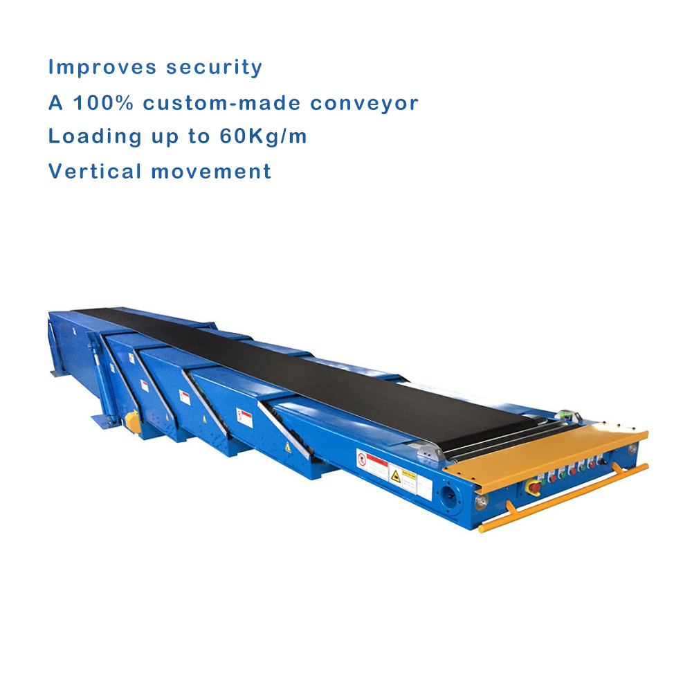 transport belt loading and unloading equipment portable telescopic conveyor