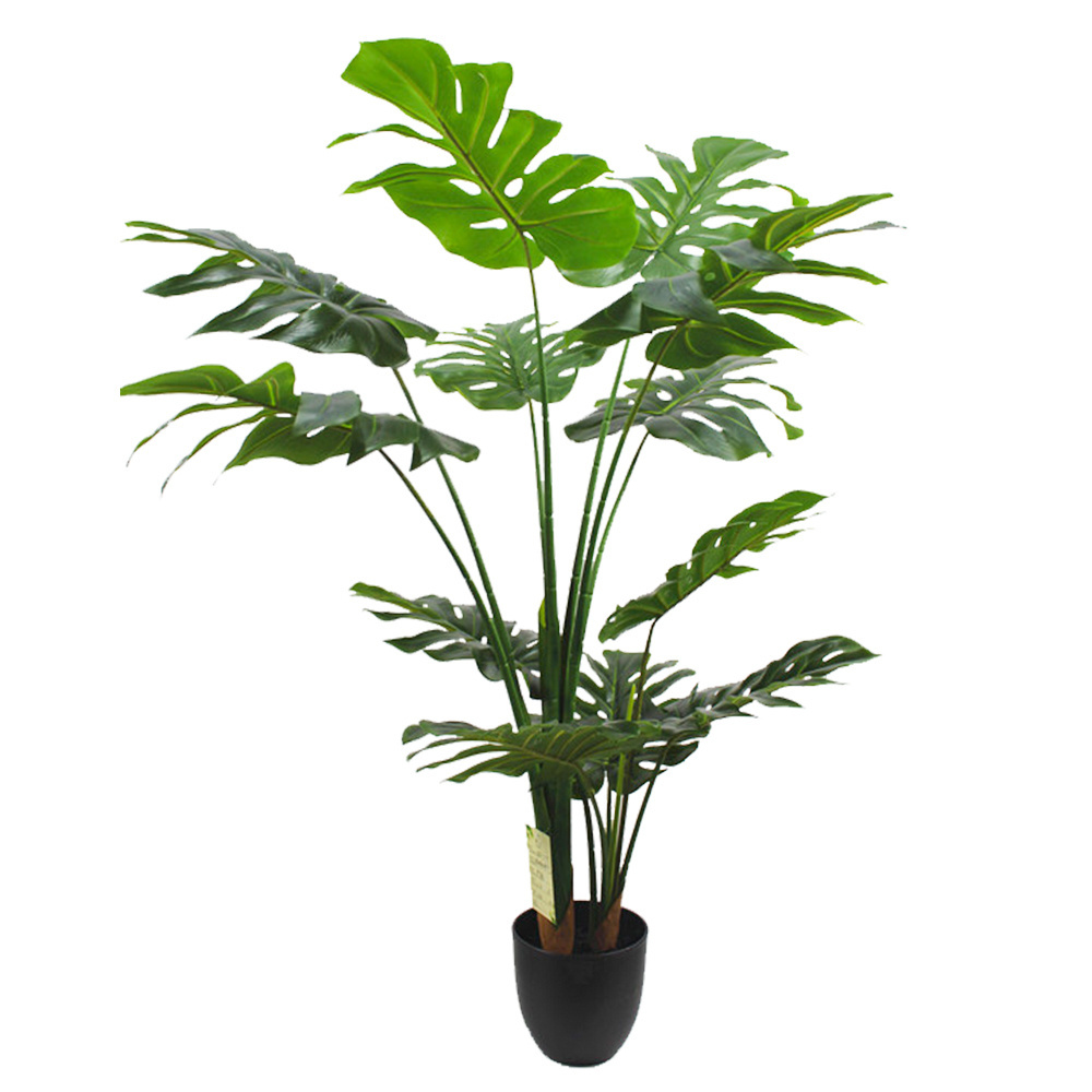 Factory Wholesale Artificial Tropical Variegated Deliciosa Monstera Tree Indoor Outdoor Home Decor