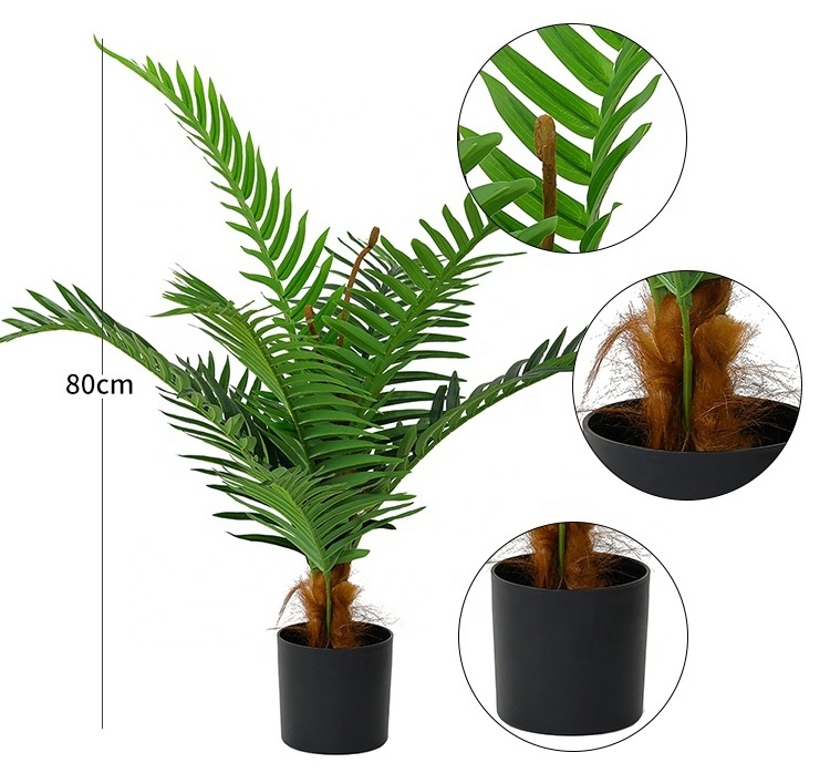 Pot Fake Flower Set Combination Bird Of Paradise Maidenhair Fern Plastic Artificial Palm Tree