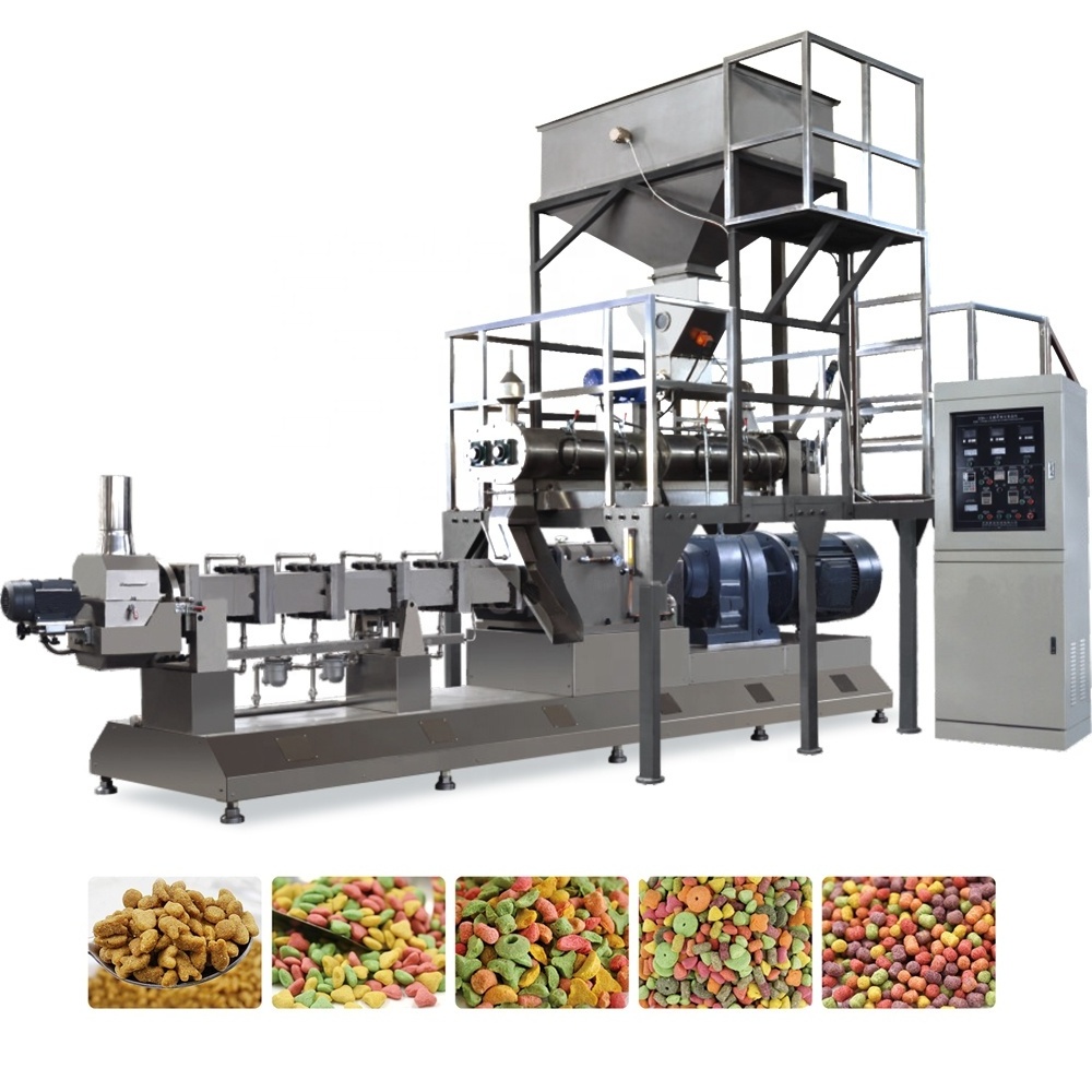 Twin screw Extruder line kibble animal dry dog and cat pet food production line