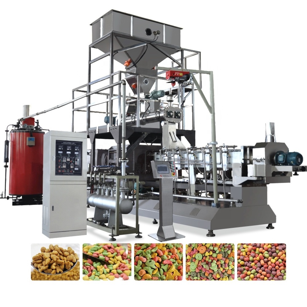 Twin screw Extruder line kibble animal dry dog and cat pet food production line