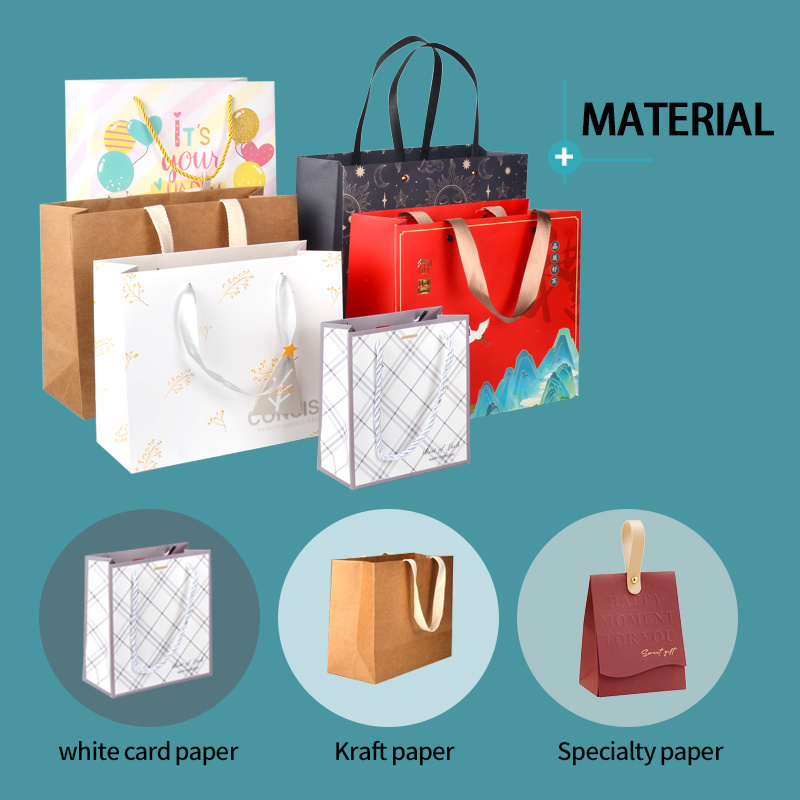 SenAng01 Custom Recyclable Brown paper Bags Square Bottom Kraft Paper Bag Food Shopping with Handle