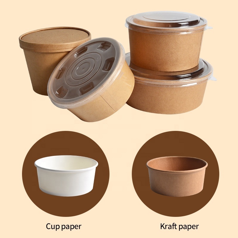 SenAng Food grade Kraft Paper Bowl eco-friendly Disposable Paper Bowl for salad