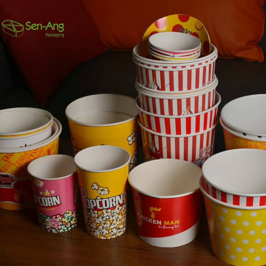 SenAng05 Best Price Kraft Cup Kfc Popcorn Reusable Wing 85Oz 120Oz 130Oz Paper Fried Chicken Bucket