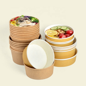 SenAng Food grade Kraft Paper Bowl eco-friendly Disposable Paper Bowl for salad