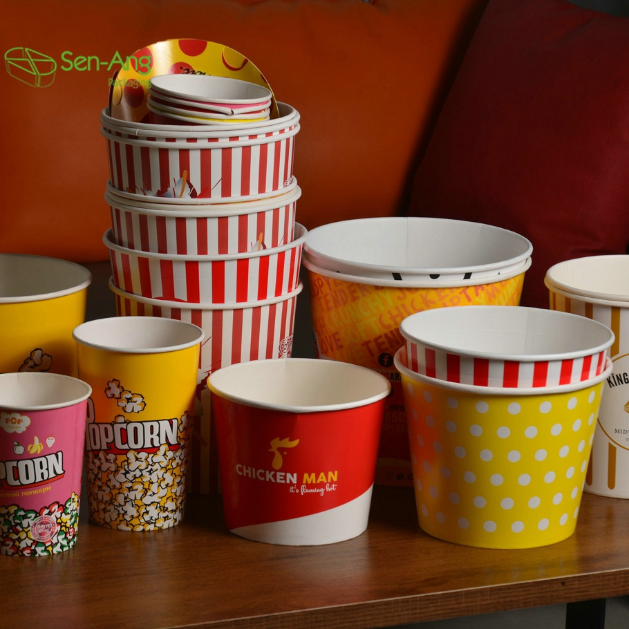 SenAng05 Factory Direct Sale Hot Packaging 32Oz 46Oz 64Oz Paper Box Noodle Soup Kraft Cup Fried Chicken Bucket