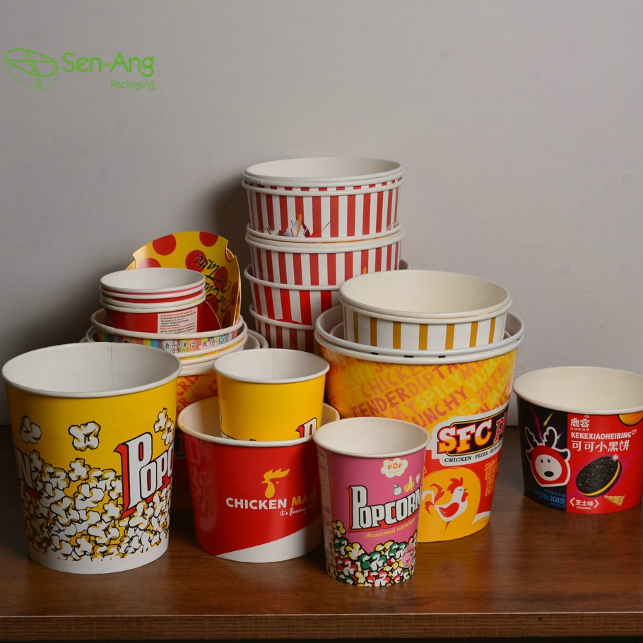 SenAng05 Best Price Kraft Cup Kfc Popcorn Reusable Wing 85Oz 120Oz 130Oz Paper Fried Chicken Bucket