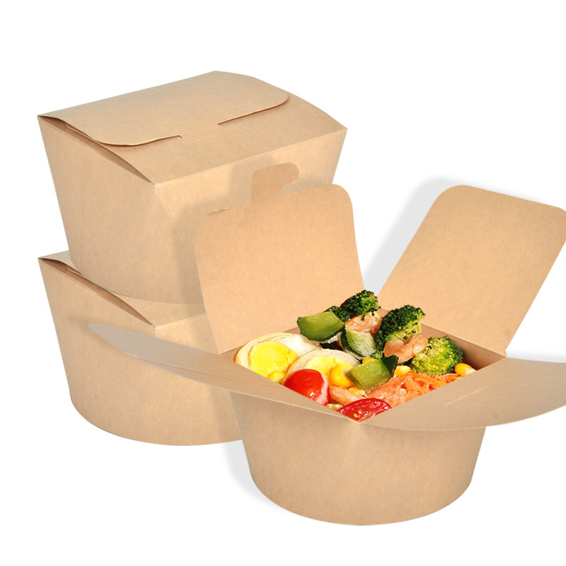 16oz 26oz 32oz 64oz White Customized Togo Kraft Take Away Chinese Packaging Noodle Takeout Box