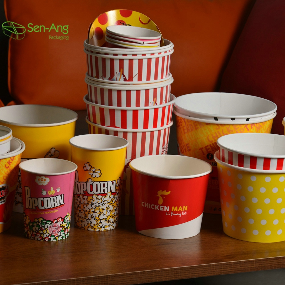 SenAng05 Best Price Kraft Cup Kfc Popcorn Reusable Wing 85Oz 120Oz 130Oz Paper Fried Chicken Bucket