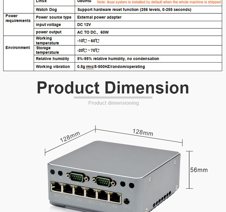 N8150Z-L6 Mini Pc 32 GB with Sim Card Slot Celeron 5205U 6 Lan 2 COM(RS232/485) Mini-pcie M.2 Mini Pcs