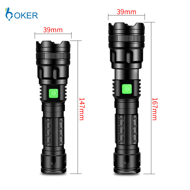 LED Flashlight Powerful 800 High Lumens USB Rechargeable Flashlights 3 Modes Zoomable Waterproof Flash Light