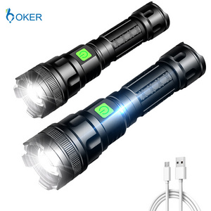 USB Rechargeable Led Waterproof 800 High Lumens Zoomable aluminum alloy Tactical Camping Flashlight