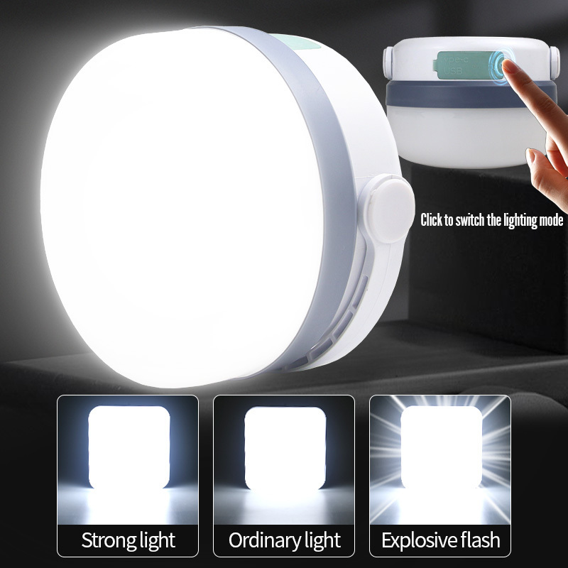 Solar LED Camping Lantern Portable Rechargeable Camping Light 3 Light Modes USB Charger LED Camping Lantern