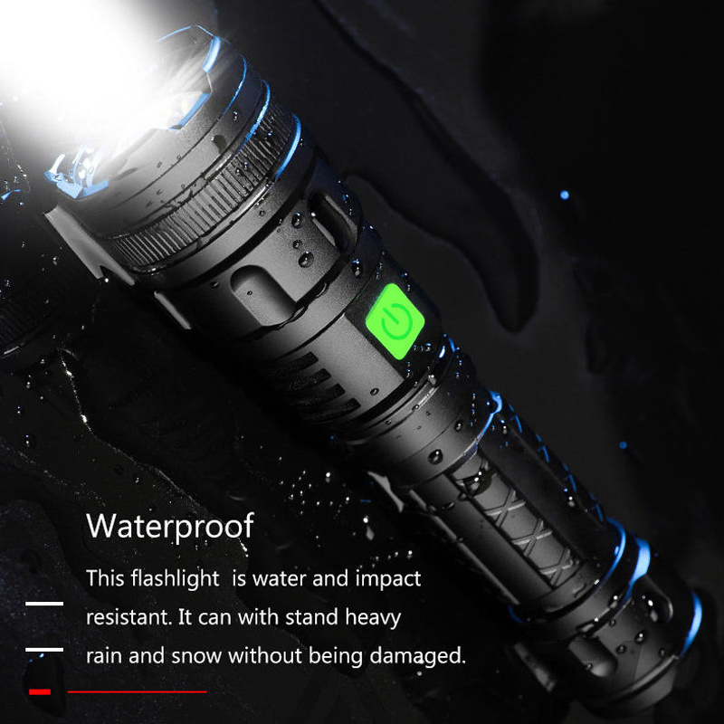 LED Flashlight Powerful 800 High Lumens USB Rechargeable Flashlights 3 Modes Zoomable Waterproof Flash Light