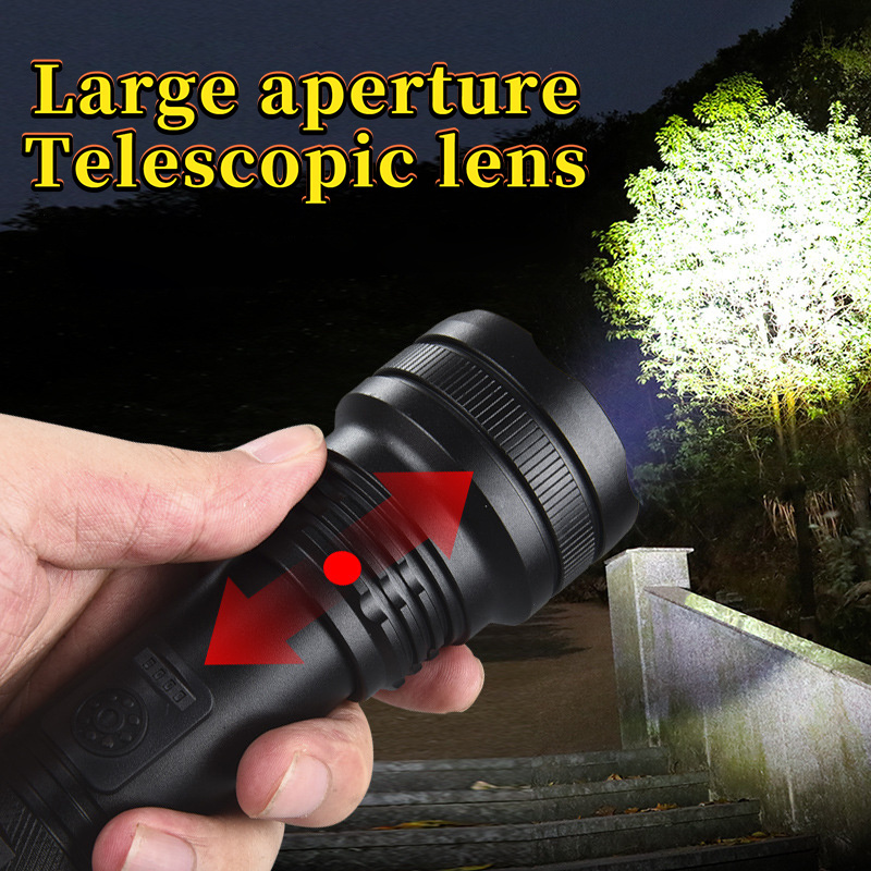 Hot Selling Multifunction Hand Camping High Power COB Led Flashlights Rechargeable Search Torch Light Luminous USB Acrylic Body