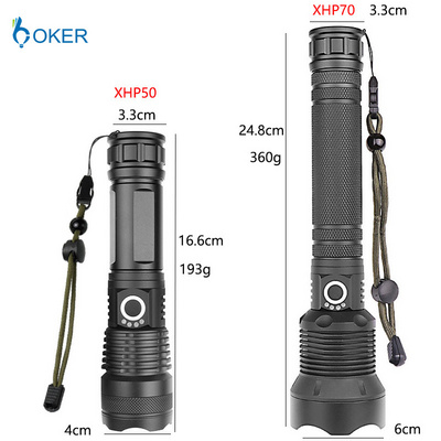 Powerful Aluminum Camping Handheld Torch P90 Led Zoom Waterproof Ultra Bright Tactical XHP90 Rechargeable Flashlights