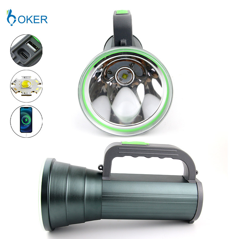 Super Bright emergency Outdoor waterproof for Hiking Camping Usb Rechargeable Led Spotlight Flashlight Searchlight