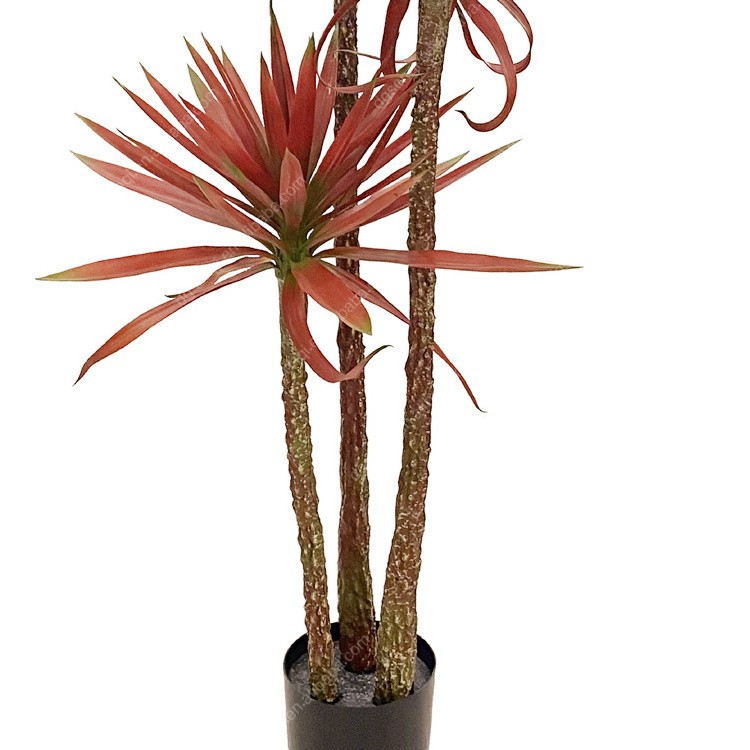 Factory sale high quality dragon blood faux red agave bonsai plant artificial tree for home decoration