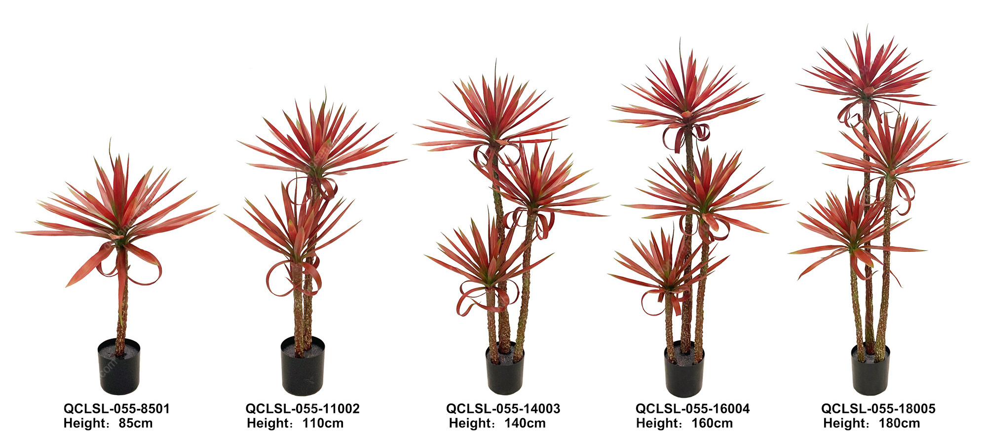 Factory sale high quality dragon blood faux red agave bonsai plant artificial tree for home decoration