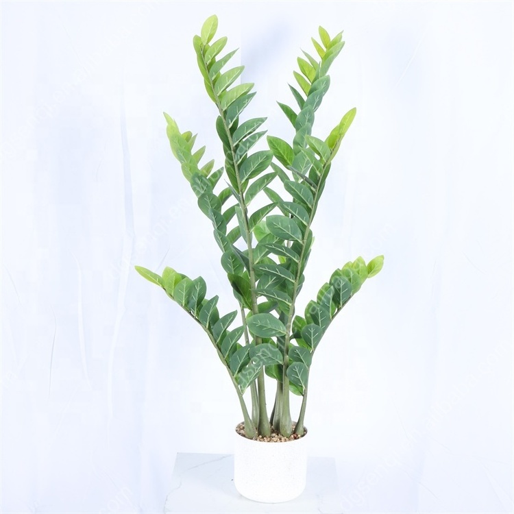 Mini ZZ Plants fuax Leaf potted  Bonsai  artificial tree for Home Table Decoration