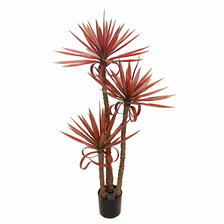 Factory sale high quality dragon blood faux red agave bonsai plant artificial tree for home decoration