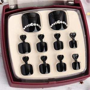 Guangdong Senboma Manufacturer Wholesale Toe Design Rhinestone Toenail Nail Press On Toe Nails