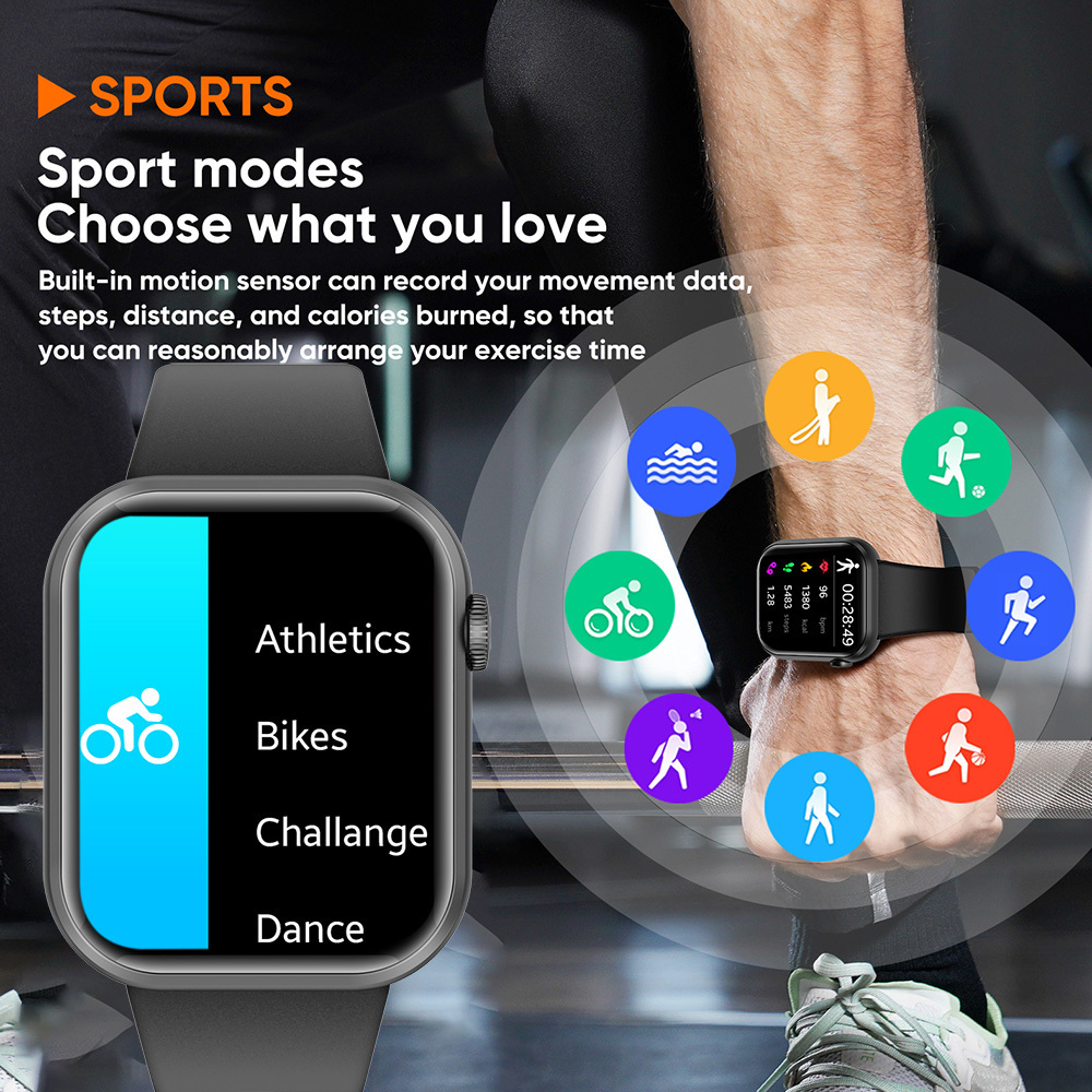 SENBONO Life3 Sport smartwatch Men square Big screen HD answer Call blood pressure Ai Voice women Smart watch for IOS Android