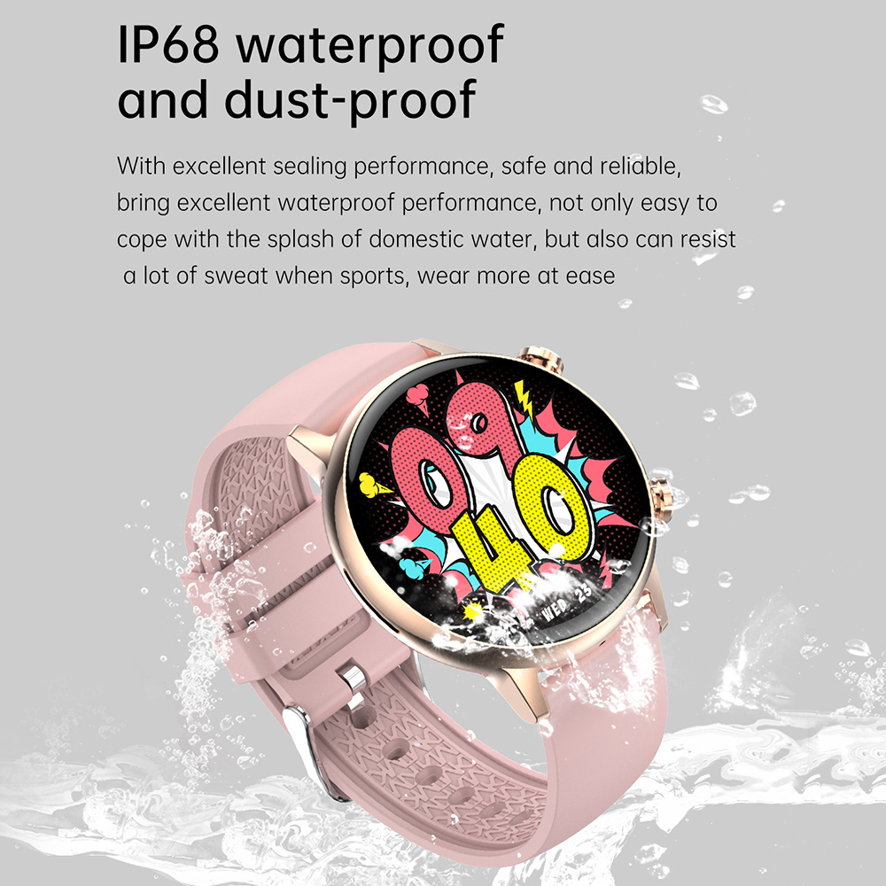 SENBONO HK39 New SmartWatch AMOLED Women Fashion Lovely Bracelet BT Call Blood Pressure Sports Fitness Tracker Smartwatch Ladies