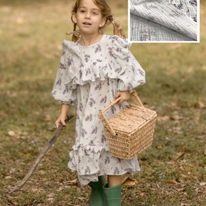 Customizable Pattern Gots Certified 100 Organic Cotton Kids Gauze Fabric Used For Girl's Dress