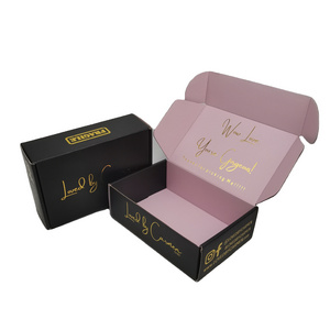 Black corrugated mailer boxes packaging custom box with logo packaging  for Clothing Shoes Dress Apparel  Lingerie