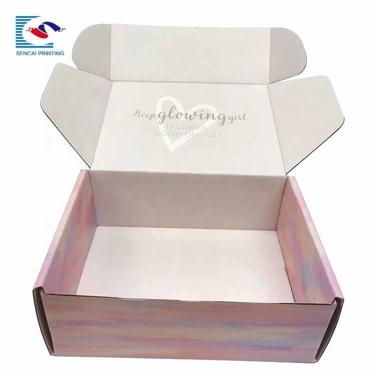 Wholesale Custom Logo For Gift Box Packaging Gold Foil Corrugated Paper Shipping Mailer Box