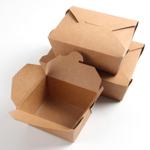 Wholesale  disposable recyclable custom meal  food take-out packaging kraft paper box