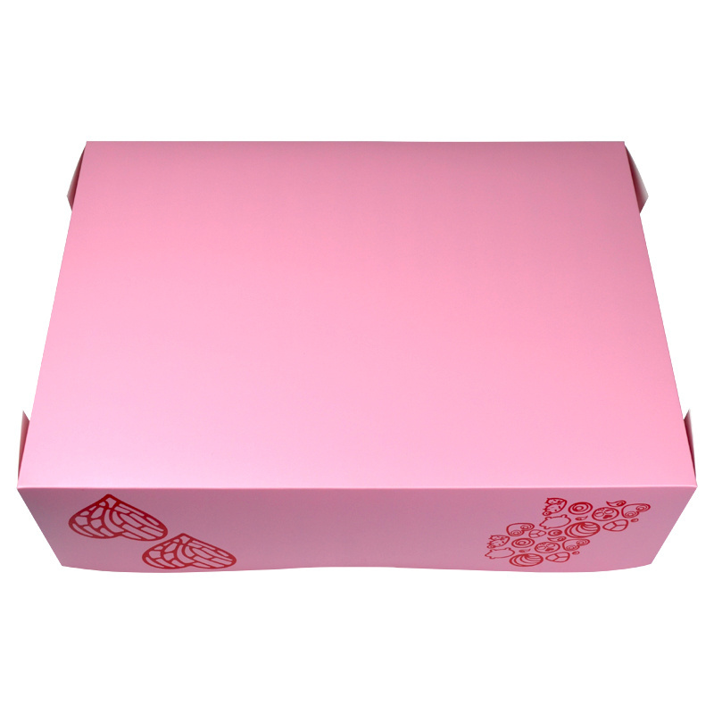 SENCAI Custom Pink Print Coated Food Paper Box Packaging 3 Donuts Boxes