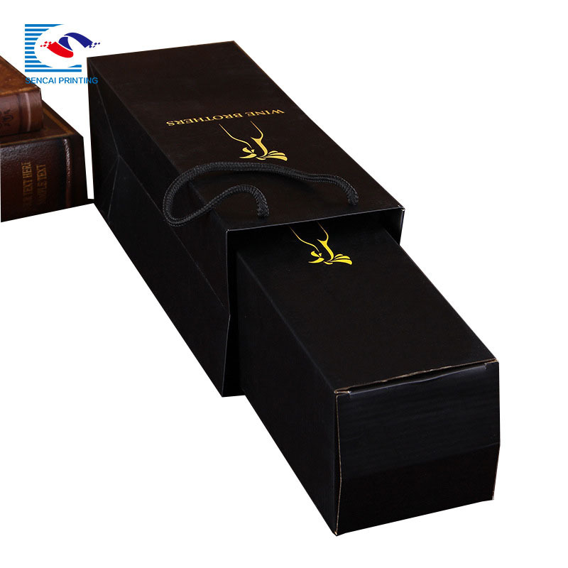 Luxury fruit wine box Kraft handle characteristic custom gift packaging paper bag