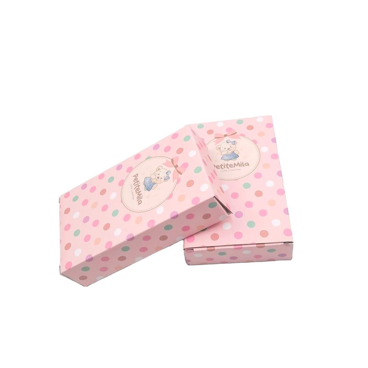 Friendly Price Recyclable Custom Logo Colourful Polka Dot Gift Candy Boxes Custom Printed Logo