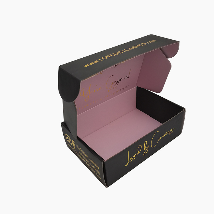 Black corrugated mailer boxes packaging custom box with logo packaging  for Clothing Shoes Dress Apparel  Lingerie