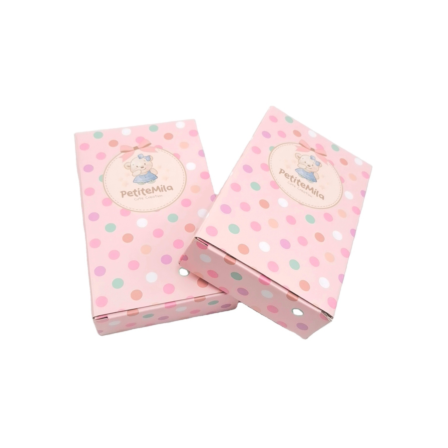 Friendly Price Recyclable Custom Logo Colourful Polka Dot Gift Candy Boxes Custom Printed Logo