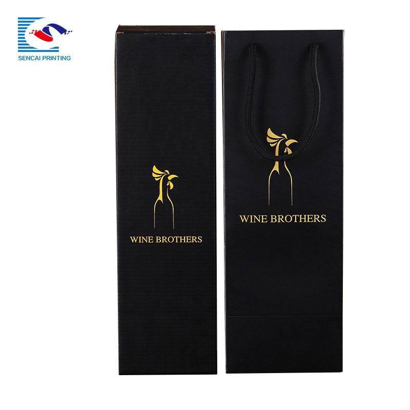 Luxury fruit wine box Kraft handle characteristic custom gift packaging paper bag