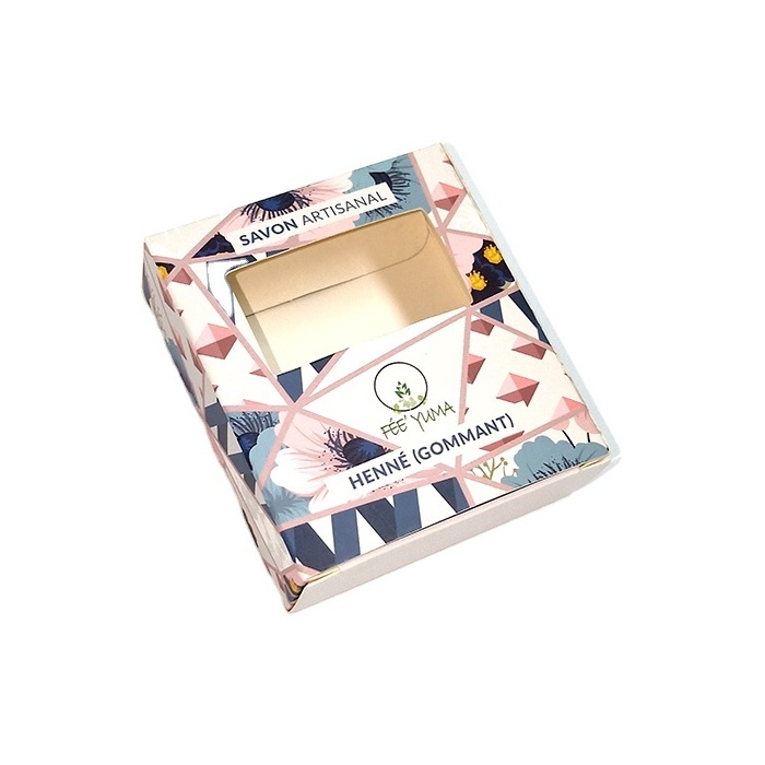 custom logo  small handmade soap packaging box  with window