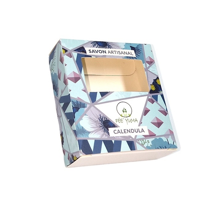 custom logo  small handmade soap packaging box  with window