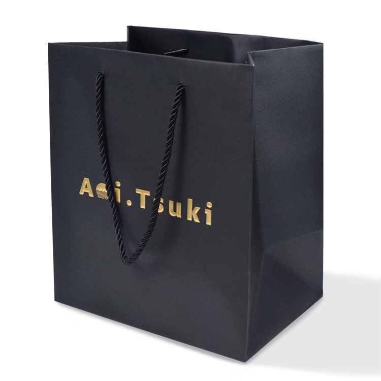 Sencai Black Paper Bag Black Kraft Paper Bag For Shopping Luxury Brands Paper Bag