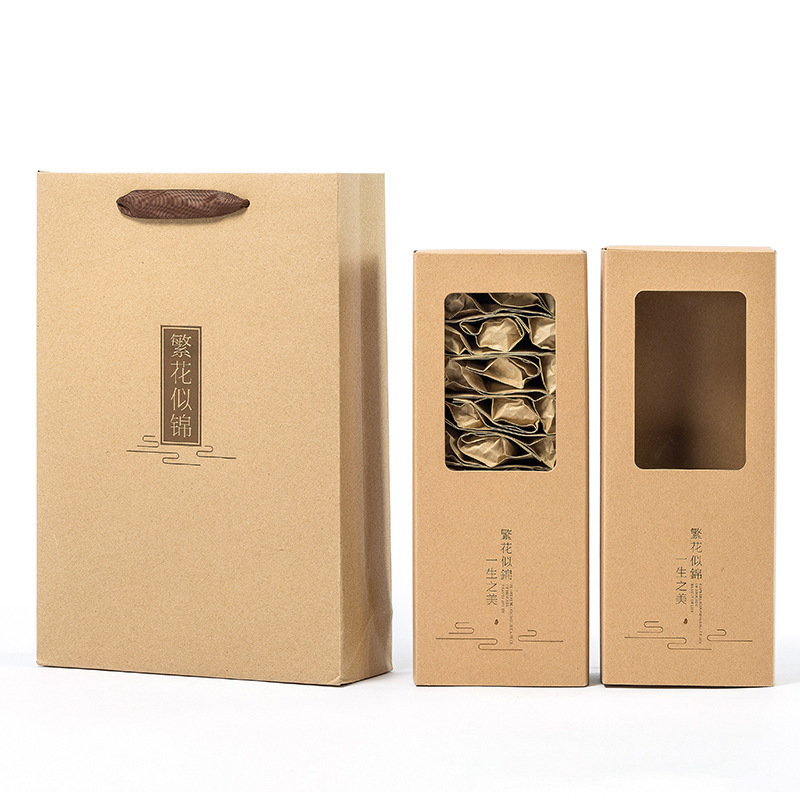 SENCAI cheaper custom printing biodegradable kraft paper tea bag gift packaging box with clear window