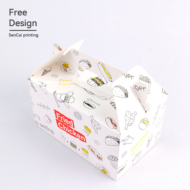 Colorful Wholesale Custom Packaging Burger Boxes Food Pastries Fried Chicken Packaging Boxes Custom Food Packaging Boxes