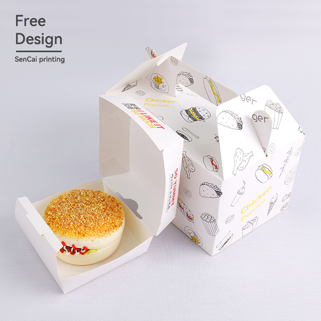 Colorful Wholesale Custom Packaging Burger Boxes Food Pastries Fried Chicken Packaging Boxes Custom Food Packaging Boxes