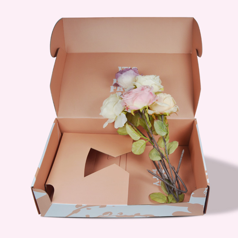 Wholesale Custom Logo Cheaper Roses Flower Shipping Mailer Box Flower Corrugated  Cardboard Box