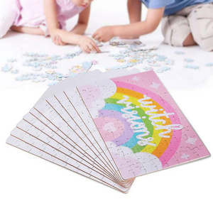 Custom Pattern Jigsaw Puzzles For Kids Sublimation Puzzle Blanks With Paper Box