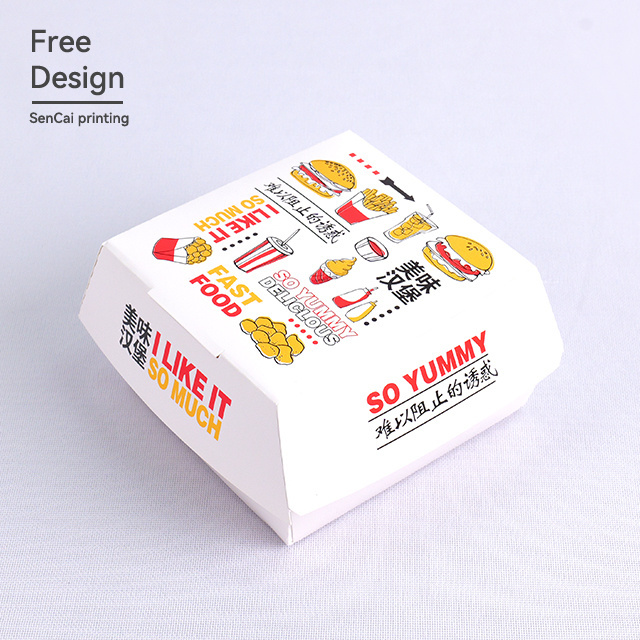 Colorful Wholesale Custom Packaging Burger Boxes Food Pastries Fried Chicken Packaging Boxes Custom Food Packaging Boxes