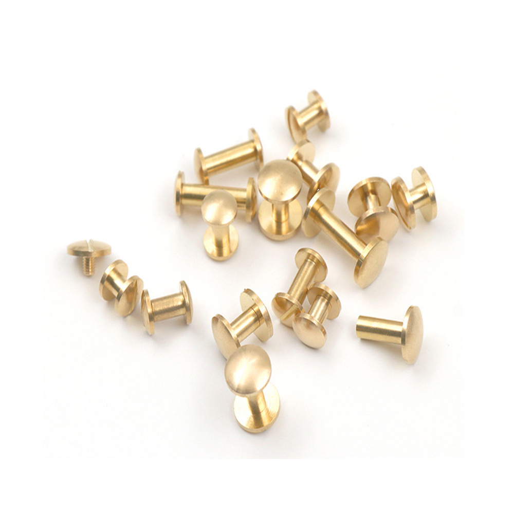 Machine Screw Truss Head Binding Post Slotted Male Female Rivet Nail Buckles With Screws Brass  Chicago Screws