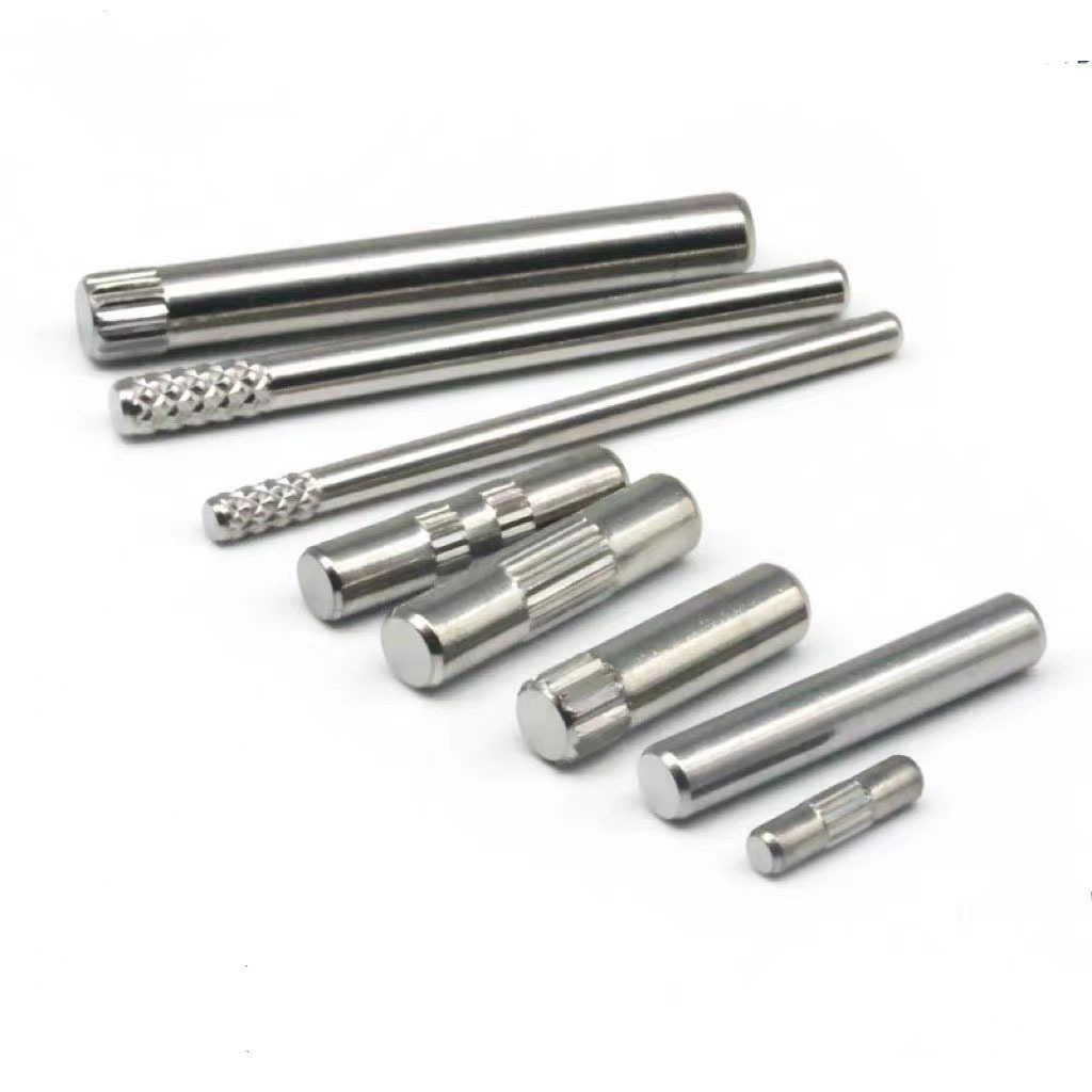 custom knurled dowel pin cnc service metal  precision stainless steel hardness stepped threaded dowel pins