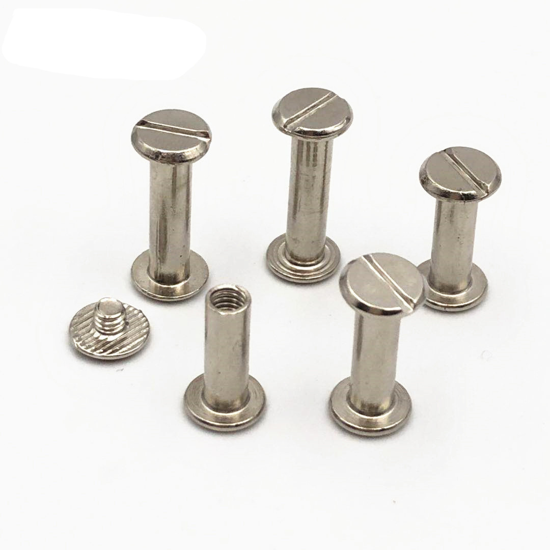 Machine Screw Truss Head Binding Post Slotted Male Female Rivet Nail Buckles With Screws Brass  Chicago Screws